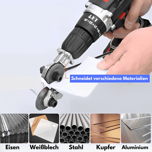 MetalCut™ – Cortador de chapa eléctrico para taladros